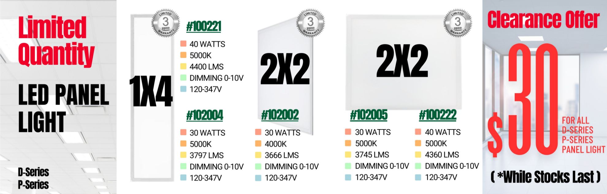 Limited Quantity $30 LED Panel Light